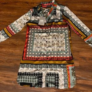 New with tags! | Miss Truth Satin Shirt Dress | size: Medium